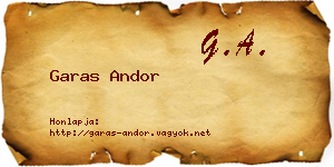 Garas Andor névjegykártya